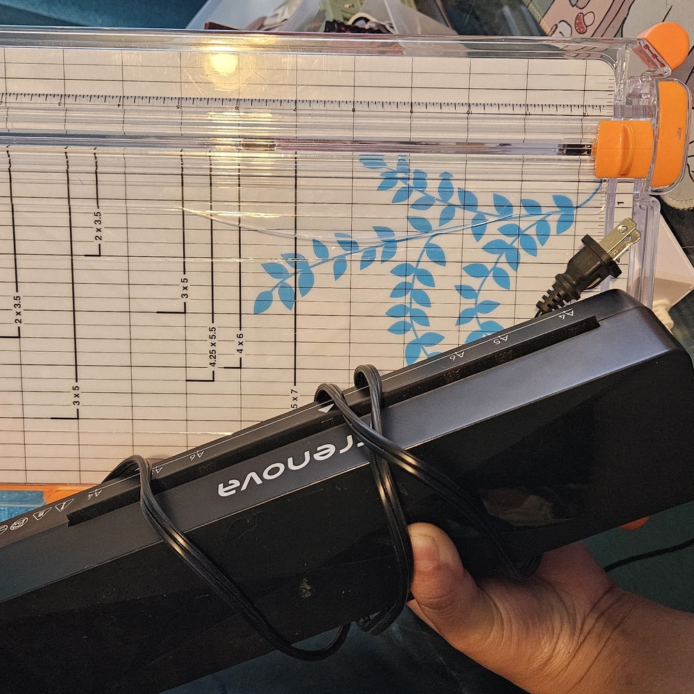 Crenova Black Laminator & Fiskars Orange Paper Cutter